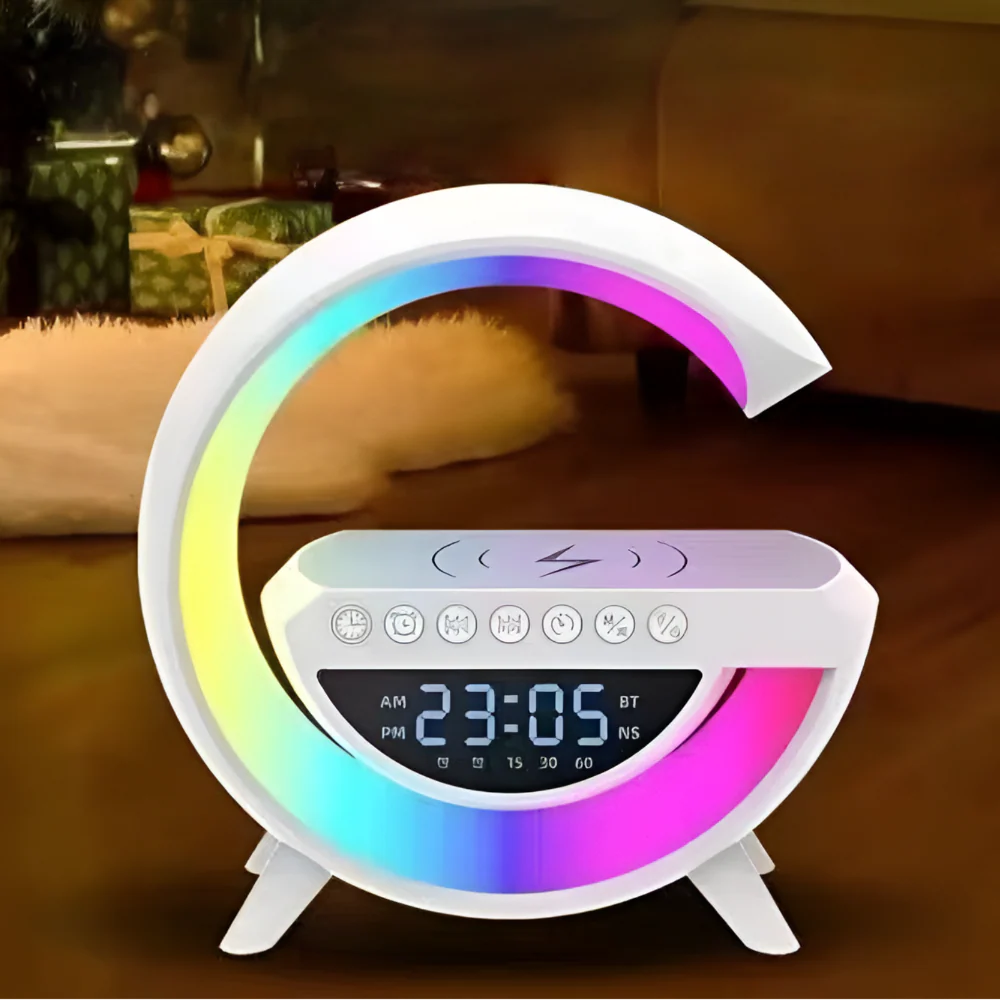 Kabelloses Ladegerät mit LED Uhr und Licht - Image 2