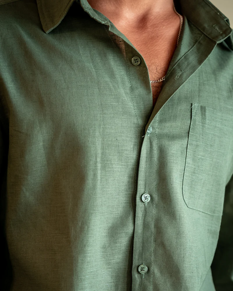 Kai | Lightweight Langarm Herren Sommer Leinenhemd - Image 7