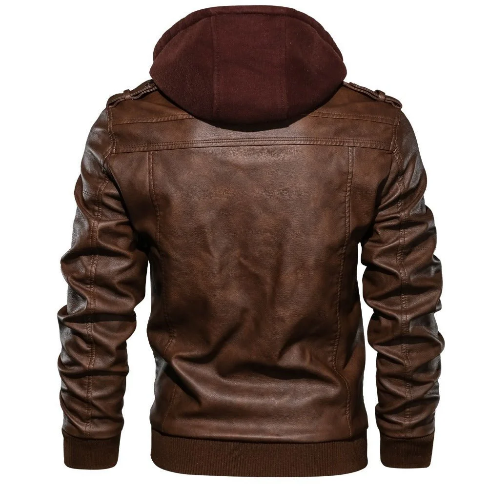 Kapuze Premium Bikerjacke für Herren | Lässig - Image 7