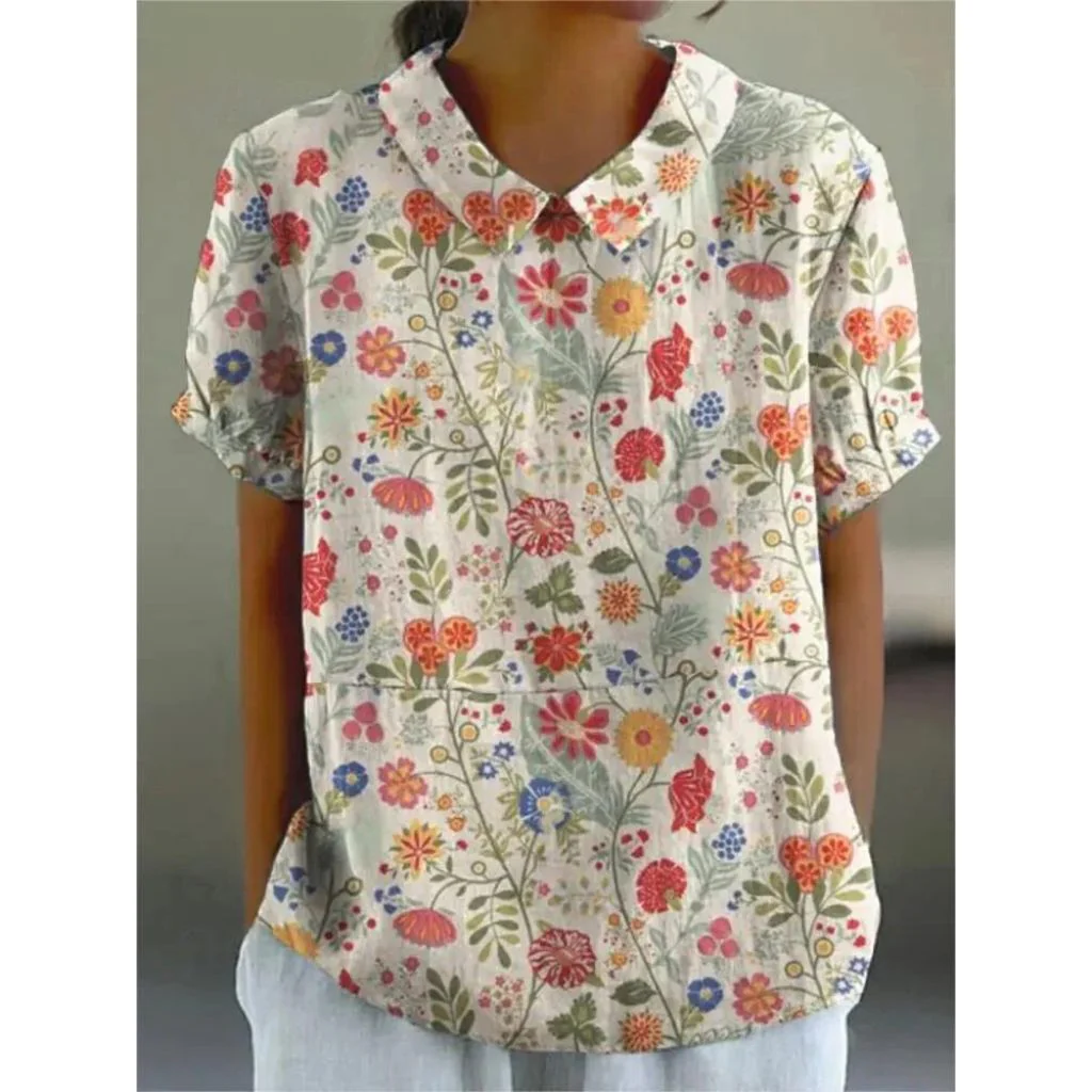Katharina | Bluse aus Baumwollmischgewebe mit Blumenmuster - Image 3