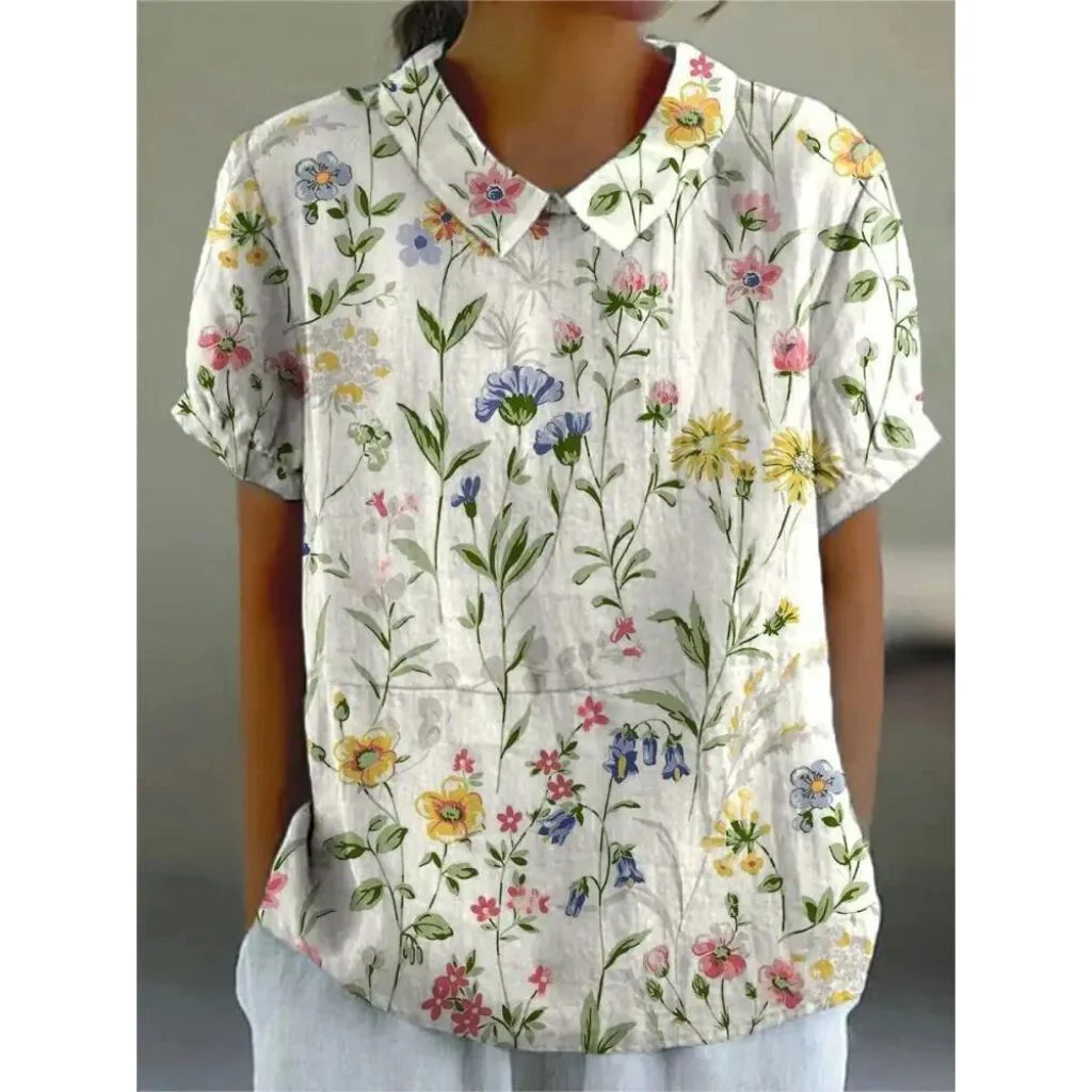Katharina | Bluse aus Baumwollmischgewebe mit Blumenmuster - Image 4