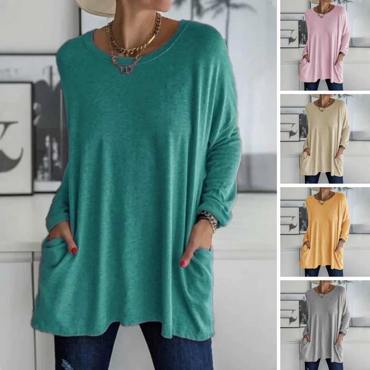 Katrin | Tunika mit Vordertaschen Bluse