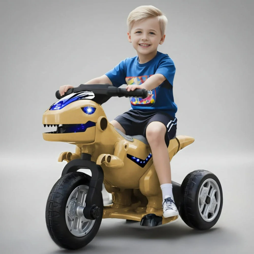 Kinder Elektro Motorrad Dreirad Dinosaurier 12V LED Musik Akku - Image 8
