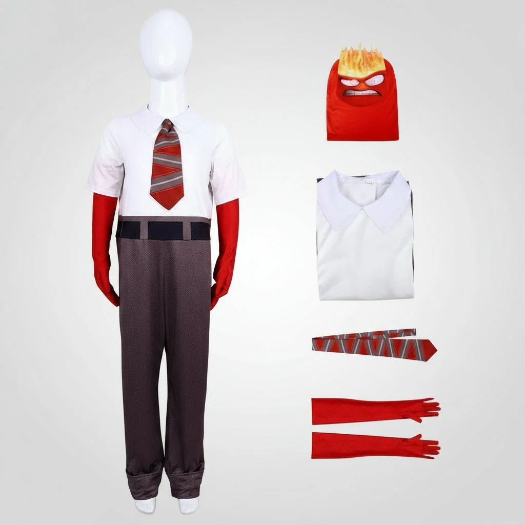 Kinder Erwachsene Cosplay Kostüm Set mit Maske Handschuhe Krawatte - Image 8