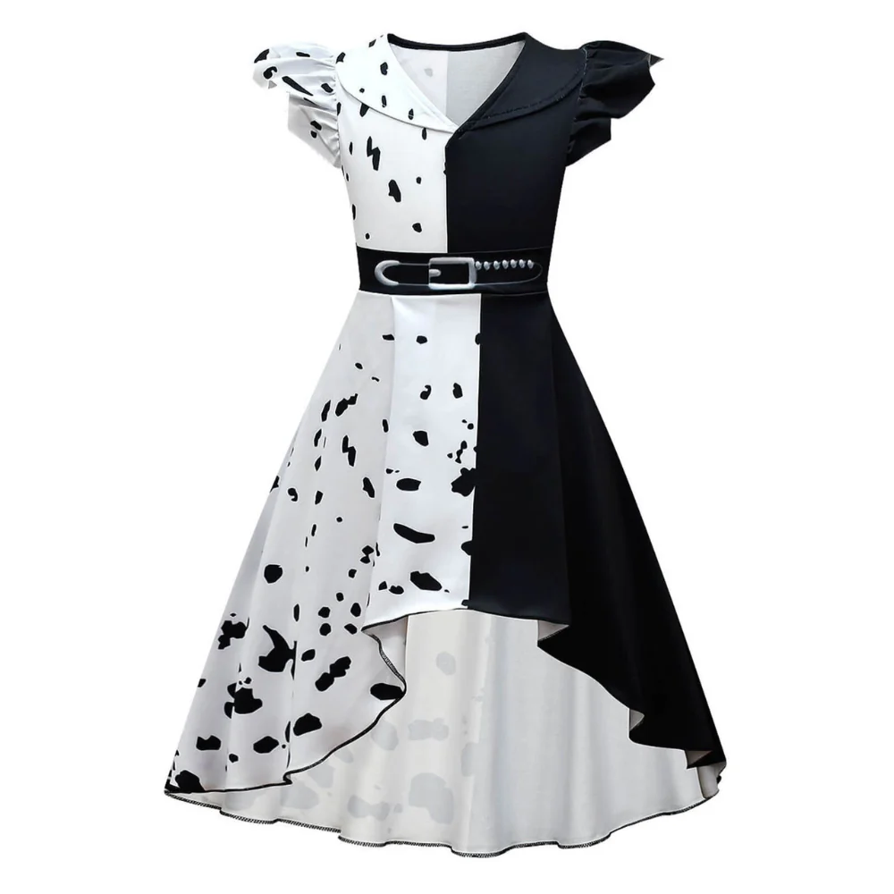 Kinder Kostüm Kleid Schwarz Weiß Karneval Mädchen
