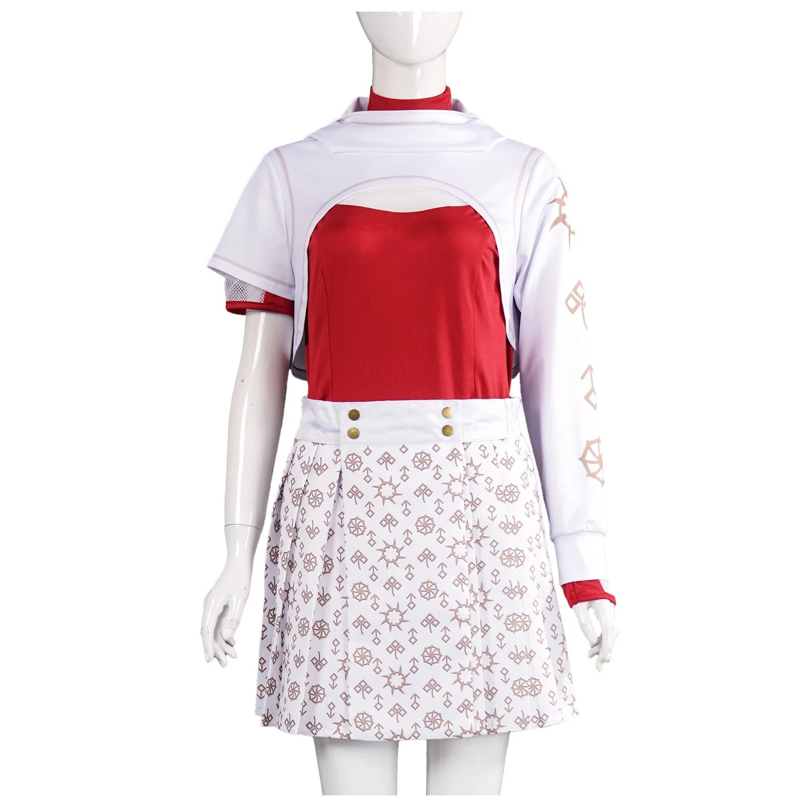 Kinder Kostüm Rot Weiß Vampir Outfit – Halloween Karneval Cosplay Kleid - Image 3