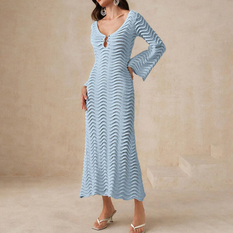 Kira | Strickkleid Damen stilvoll mit ausgestellten Ärmeln - Image 2