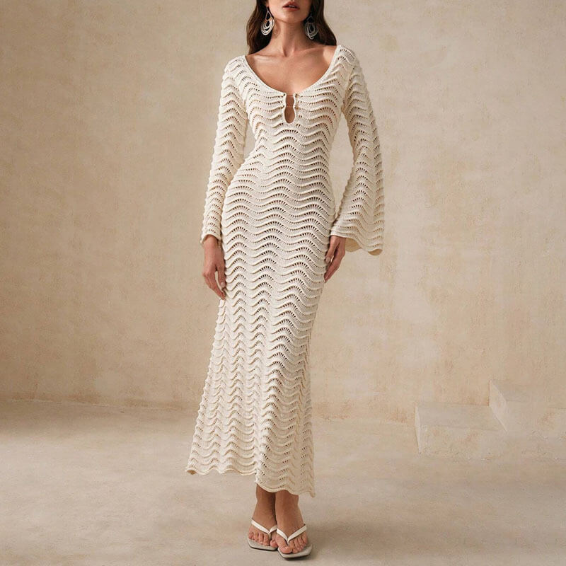 Kira | Strickkleid Damen stilvoll mit ausgestellten Ärmeln - Image 3