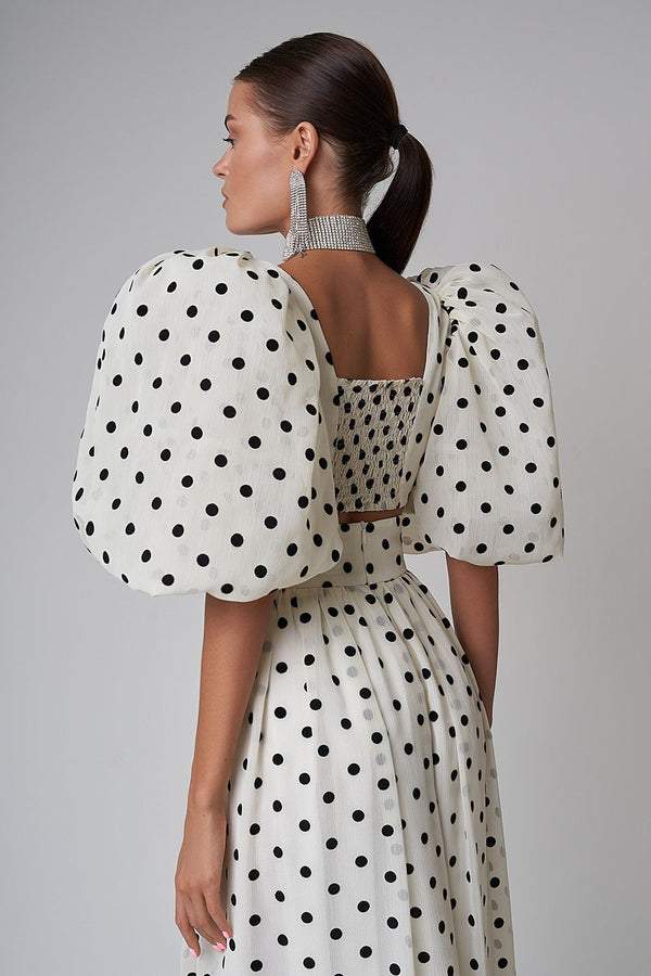 Kirsty- Ellie Polka Dot Rock Satz Weiß