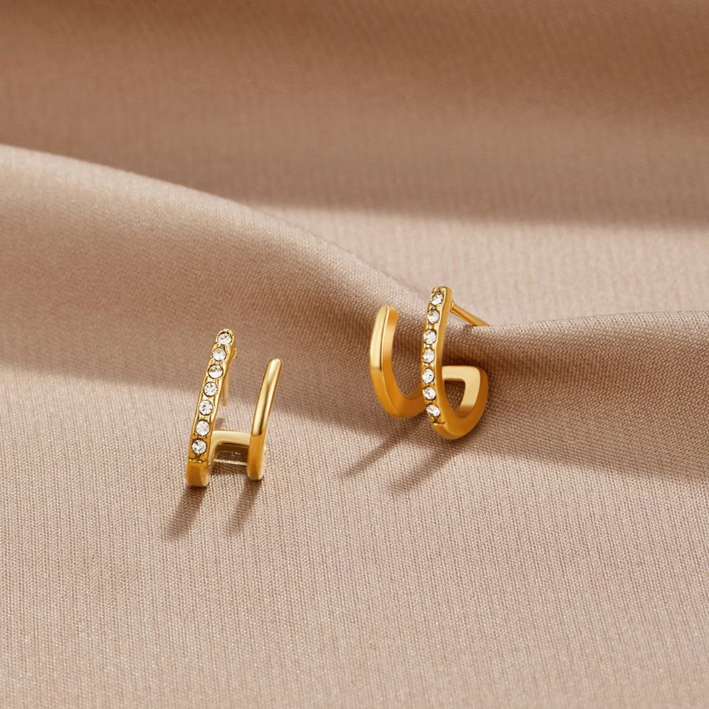 Klaue Gold & Kristall Ohrringe