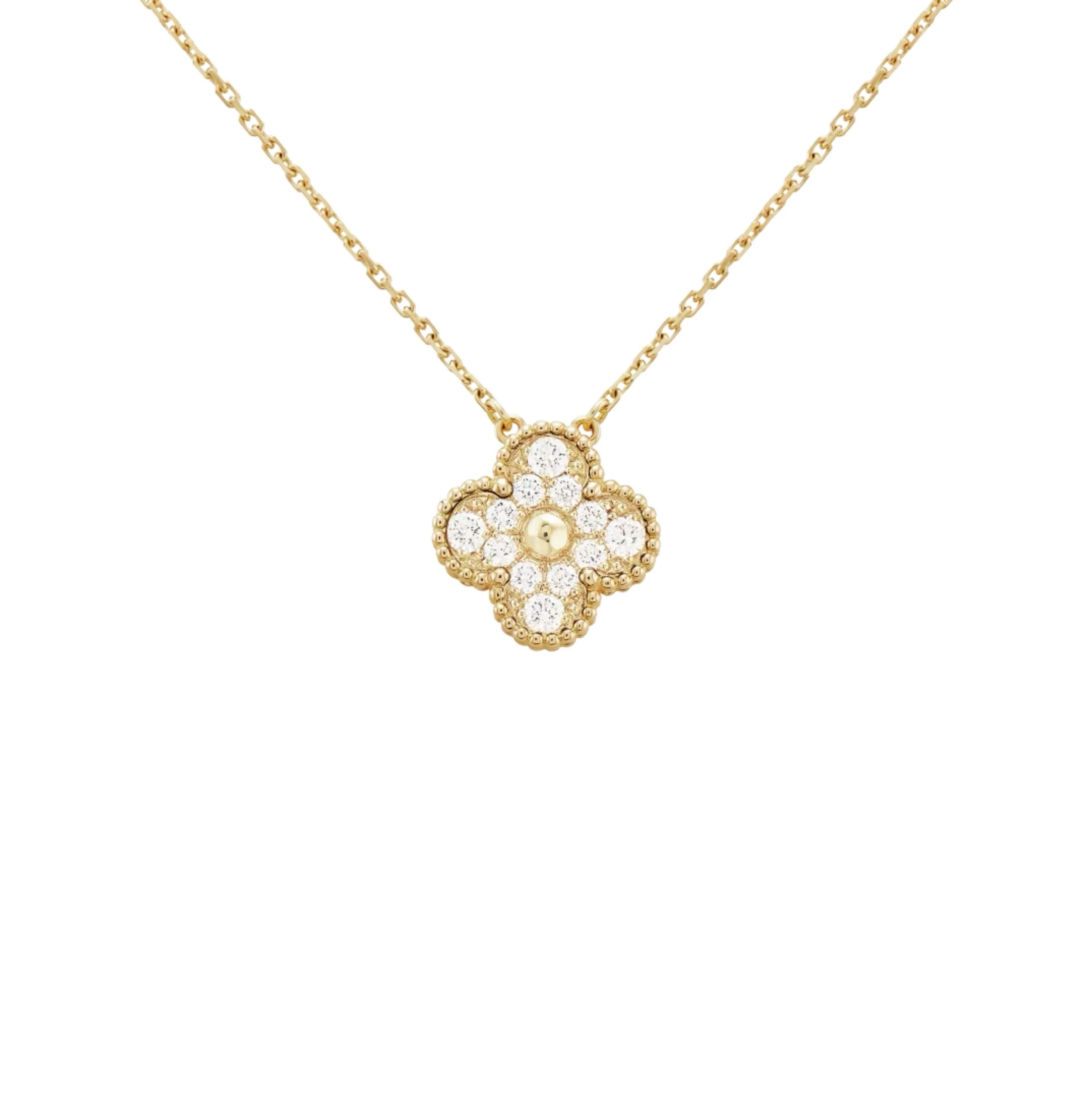 KLEEBLATT DIAMANT HALSKETTE | GOLD
