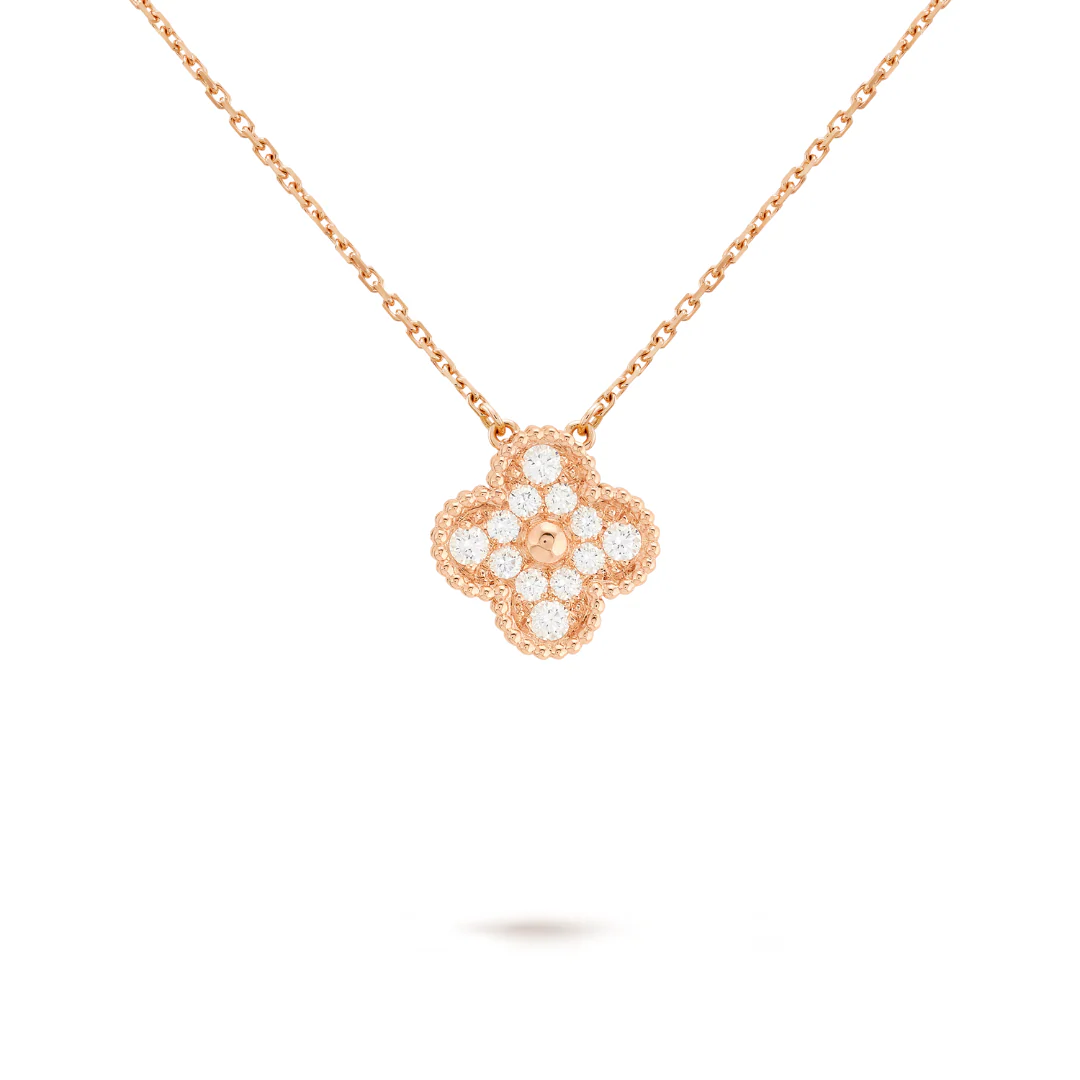 KLEEBLATT DIAMANT HALSKETTE | ROSÉGOLD