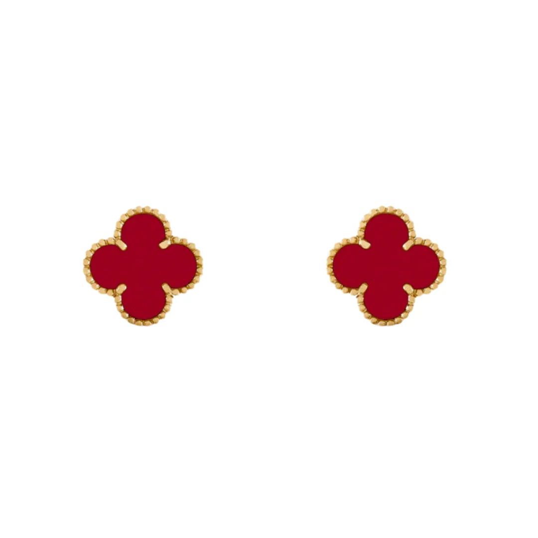 KLEEBLATT OHRRINGE | ROT GOLD