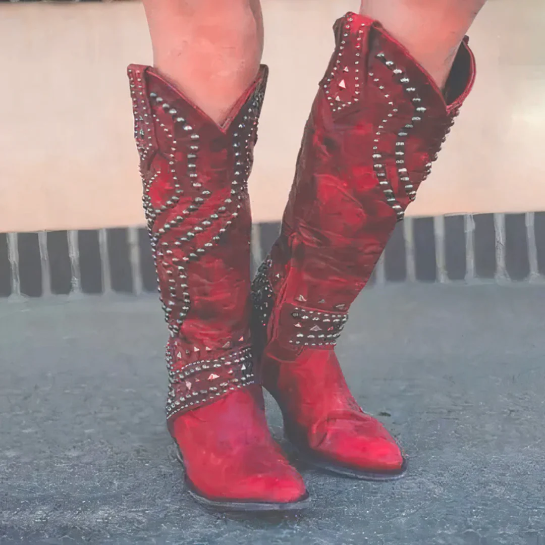 Kniehohe Cowboystiefel für Damen | Jahrgang