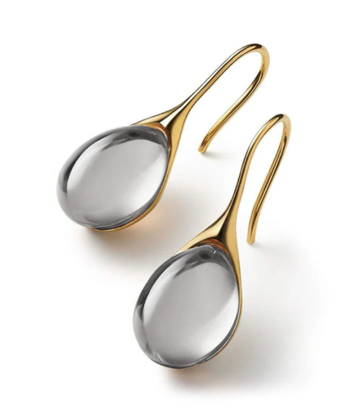 Krystal-Tropfenohrringe aus Gold und Silber - Image 5