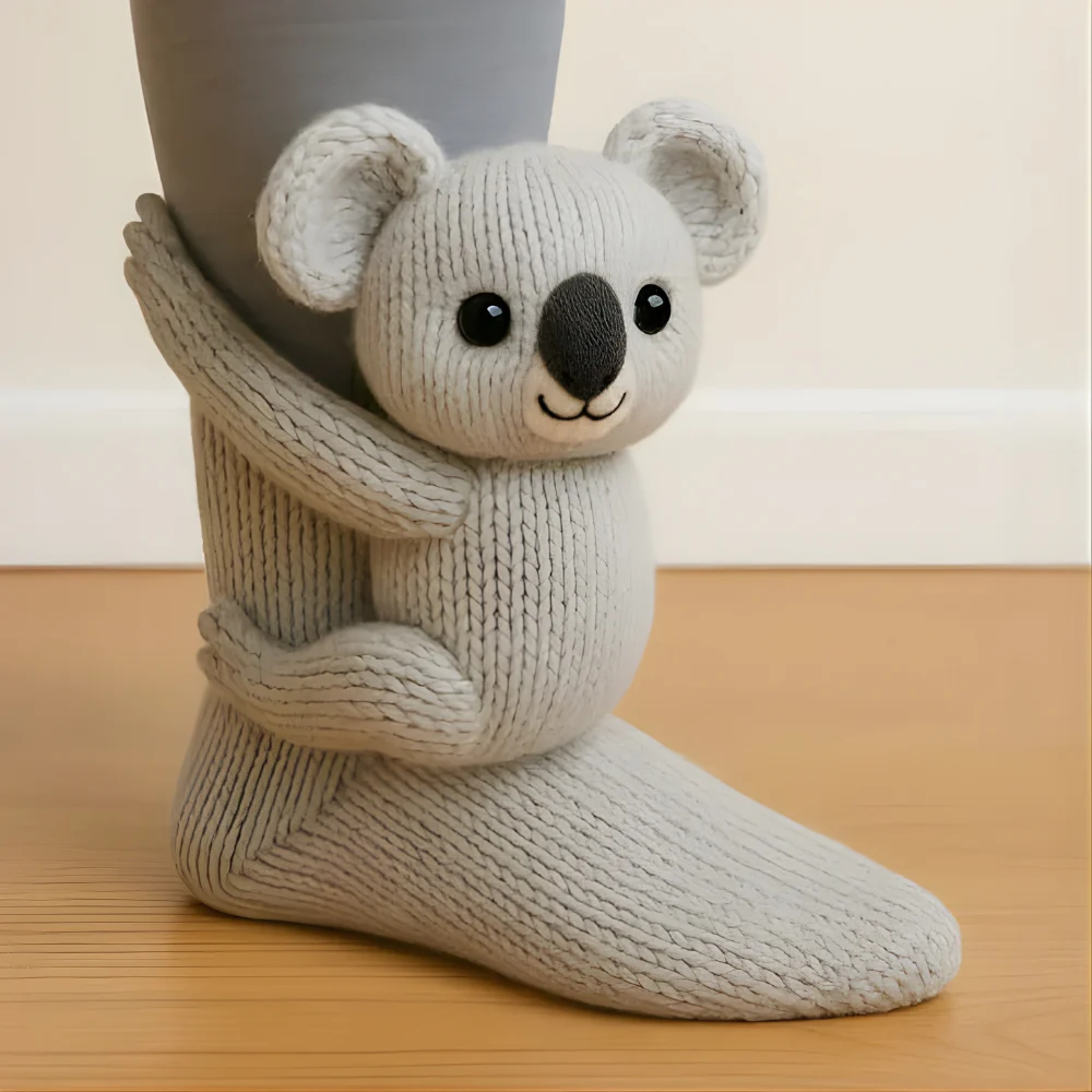 Kuschelsocken Unisex Winter Warm Weich Tiermotiv Haussocken - Image 13