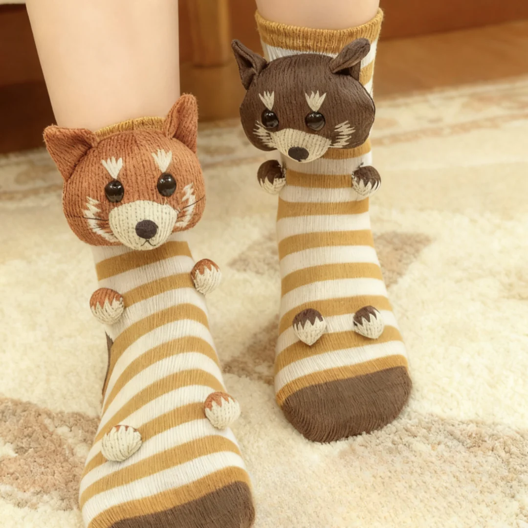 Kuschelsocken Unisex Winter Warm Weich Tiermotiv Haussocken - Image 14