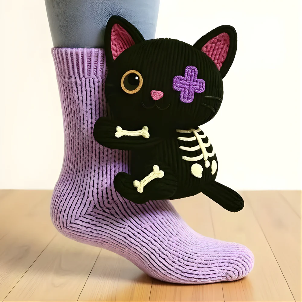 Kuschelsocken Unisex Winter Warm Weich Tiermotiv Haussocken - Image 16