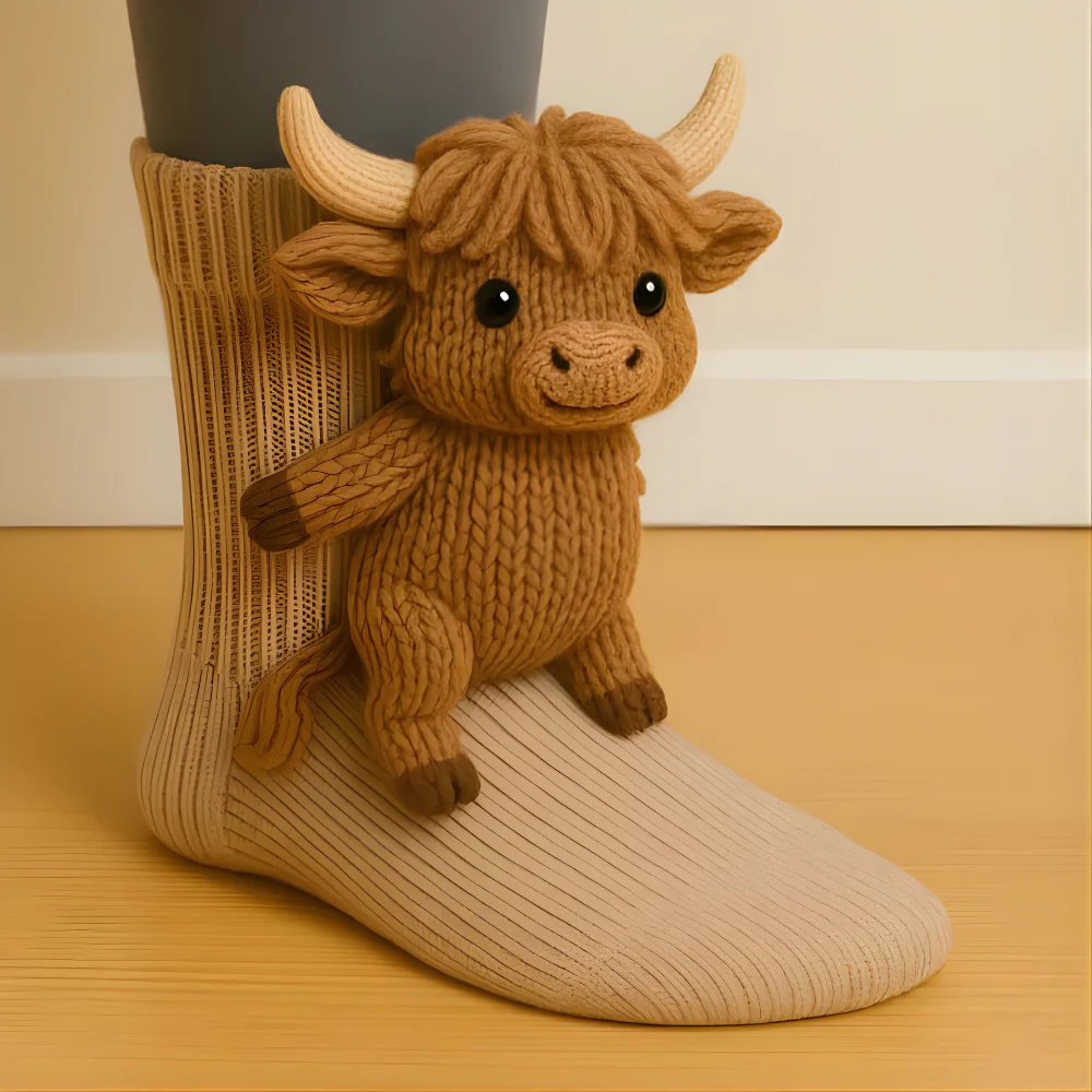 Kuschelsocken Unisex Winter Warm Weich Tiermotiv Haussocken - Image 6