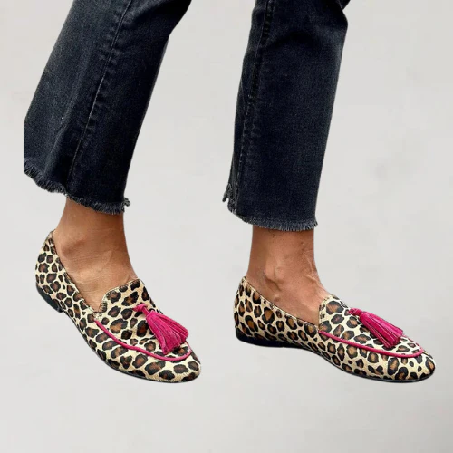 Ladwina - Modische Loafers im Colourblock-Stil mit Druck