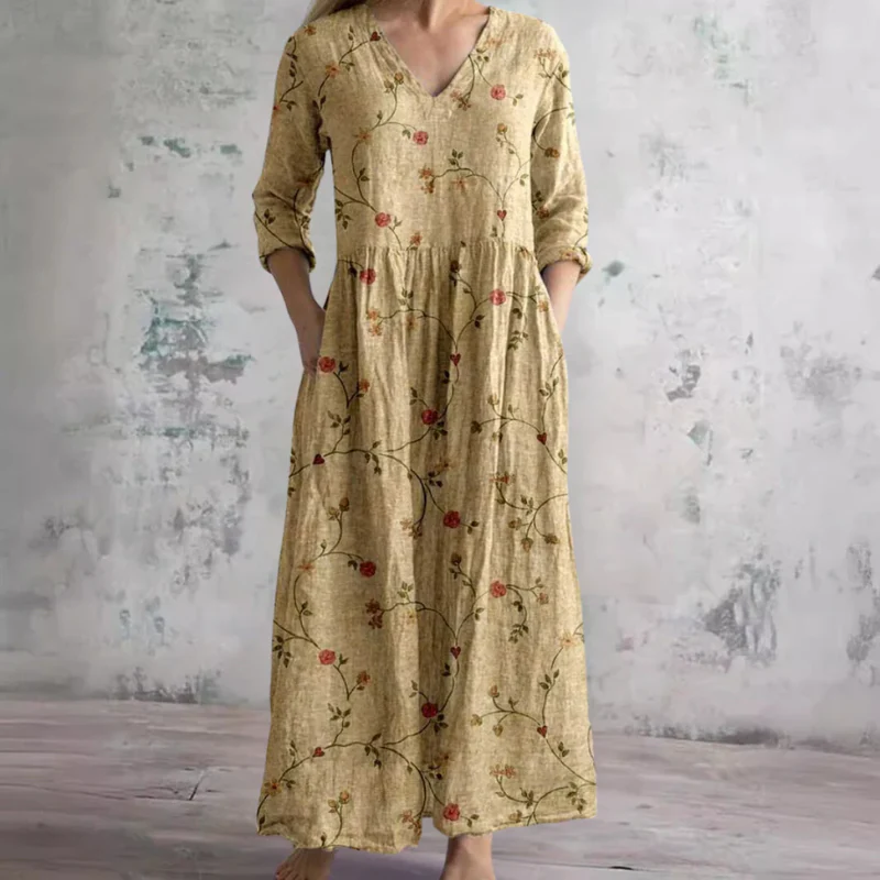 Langärmeliges florales Sommerkleid für Damen | Maxi - Image 4