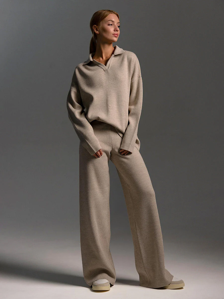 Langärmeliges Poloshirt und Hose für Damen - Image 11