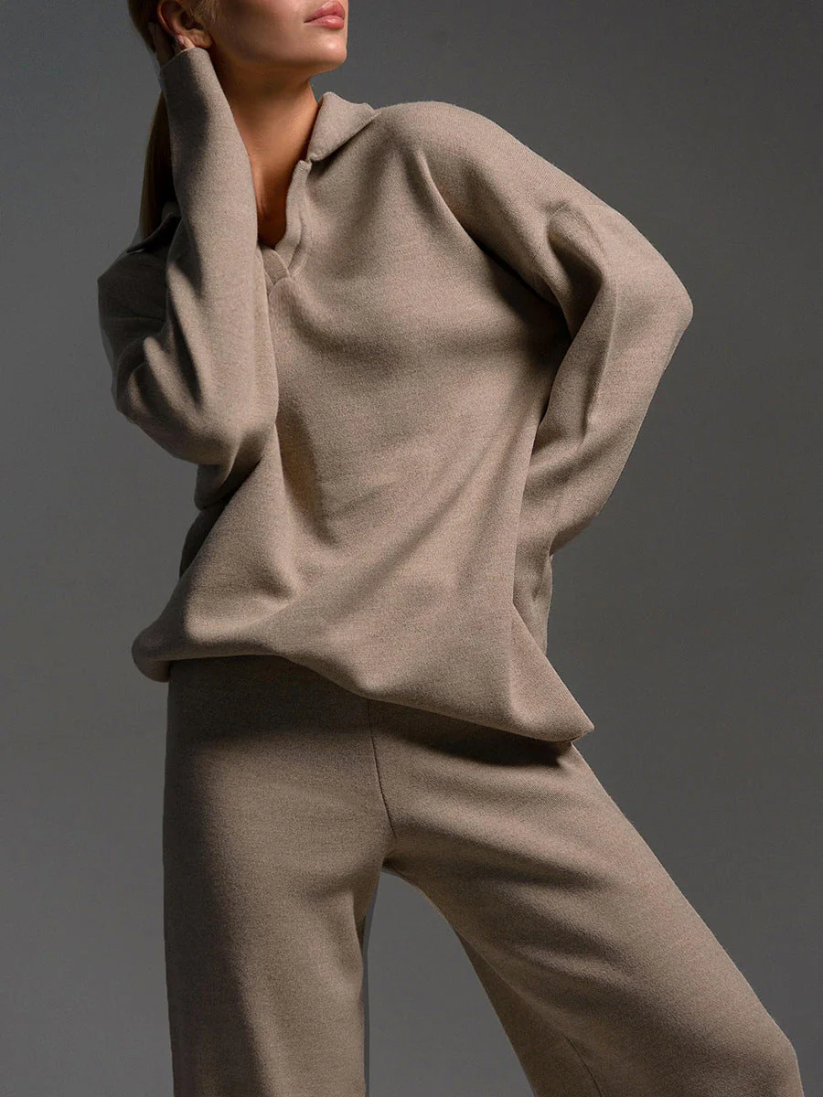 Langärmeliges Poloshirt und Hose für Damen - Image 7