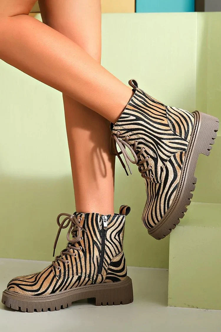 Laura | Exklusive Zebramuster Schnürschuhe - Image 2