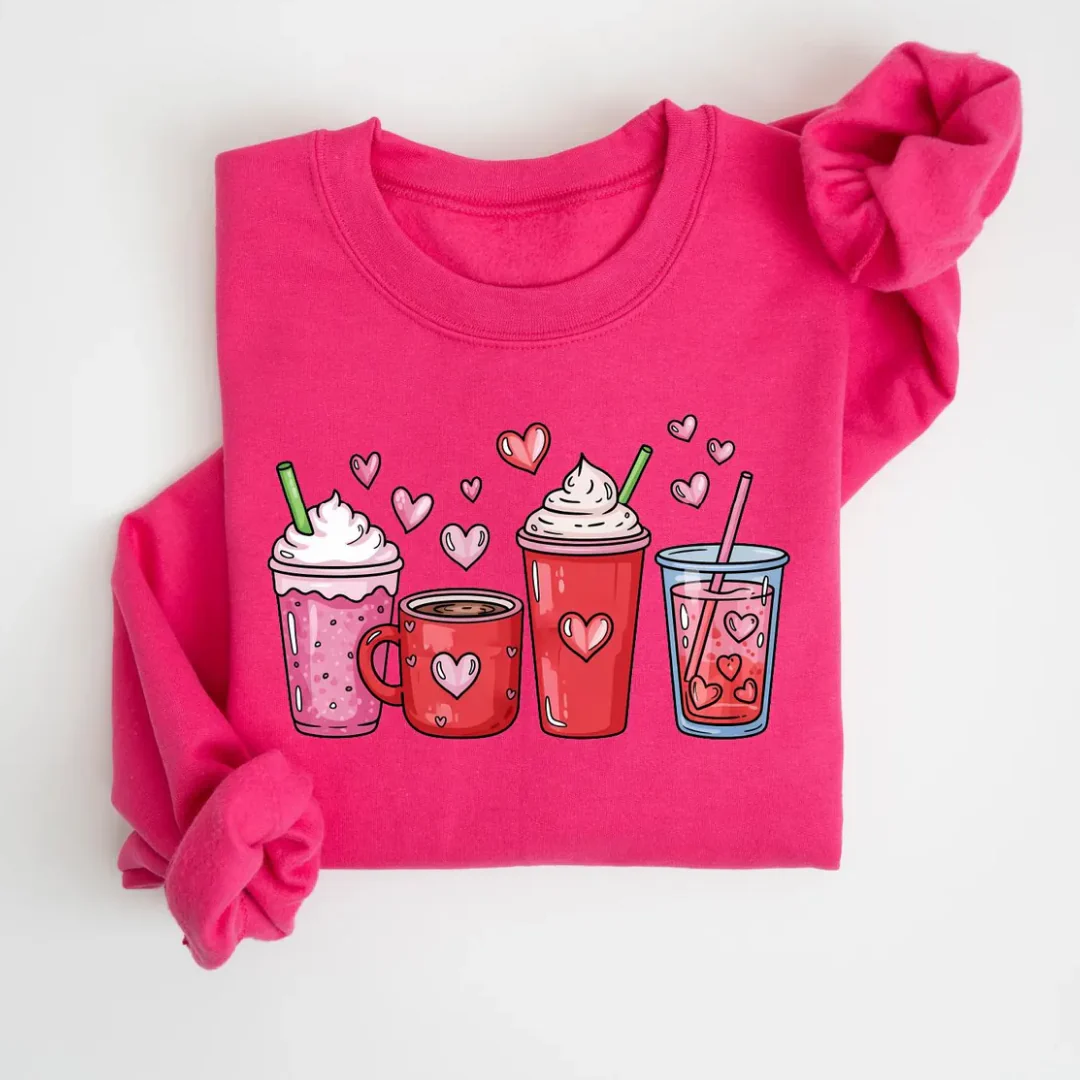 Laura | Romantisches Damen Sweatshirt Kaffee Thema