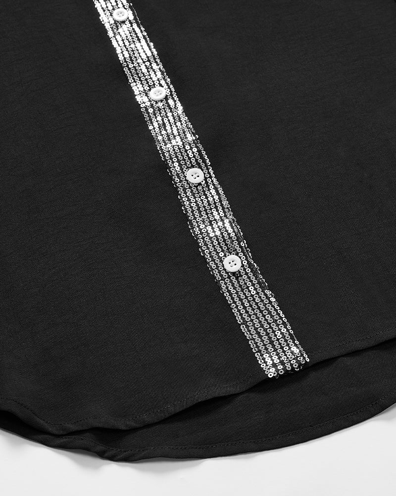 Lea | Damen Casual Top elegant mit glitzernden Pailletten - Image 12