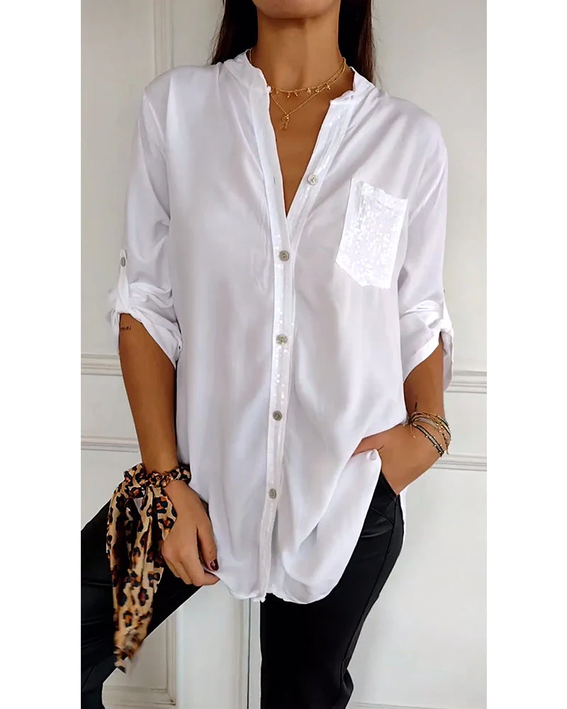 Lea | Damen Casual Top elegant mit glitzernden Pailletten - Image 19