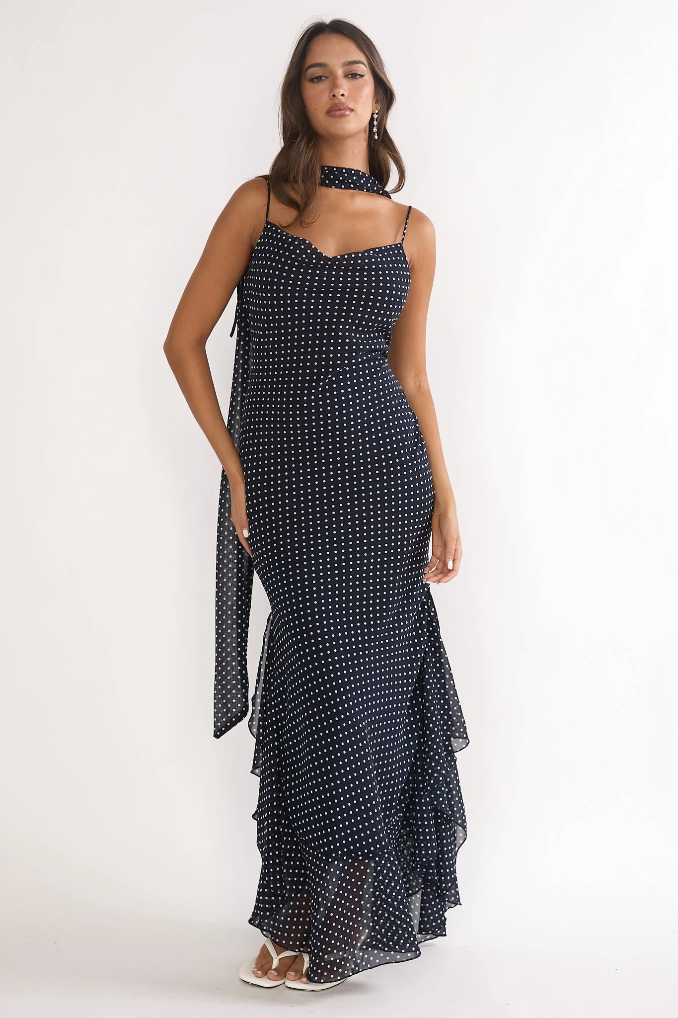 Lea | Maxikleid Damen navy stilvoll & modisch - Image 3