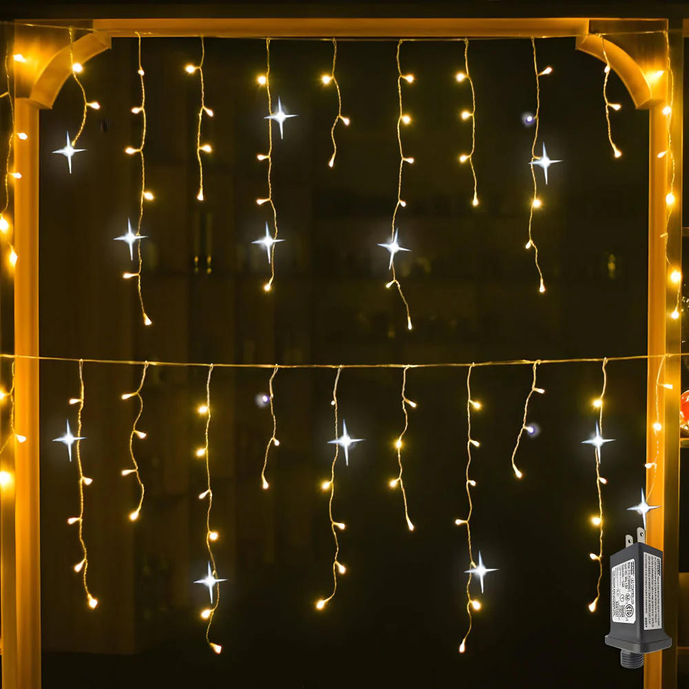 LED Lichtervorhang Außen Warmweiß Wasserdicht - Image 3