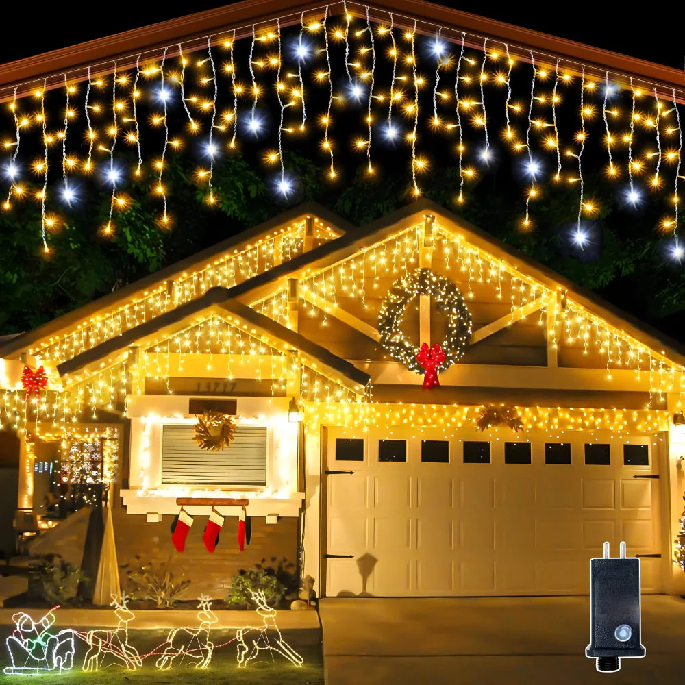 LED Lichtervorhang Außen Warmweiß Wasserdicht - Image 4