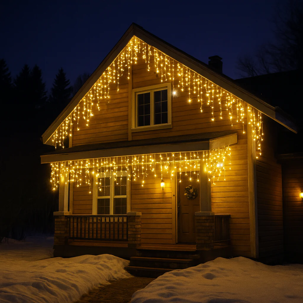 LED Lichtervorhang Außenbeleuchtung Wasserdicht Weihnachtsdeko Außen