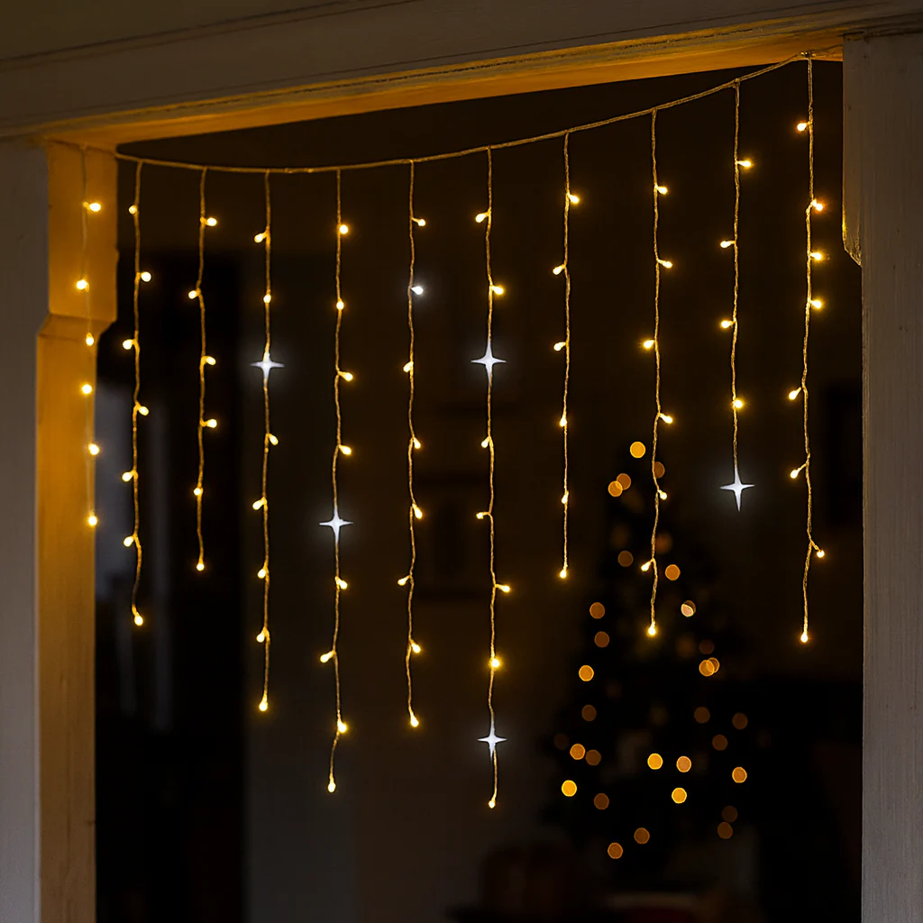 LED Lichtervorhang Außenbeleuchtung Wasserdicht Weihnachtsdeko Außen - Image 3