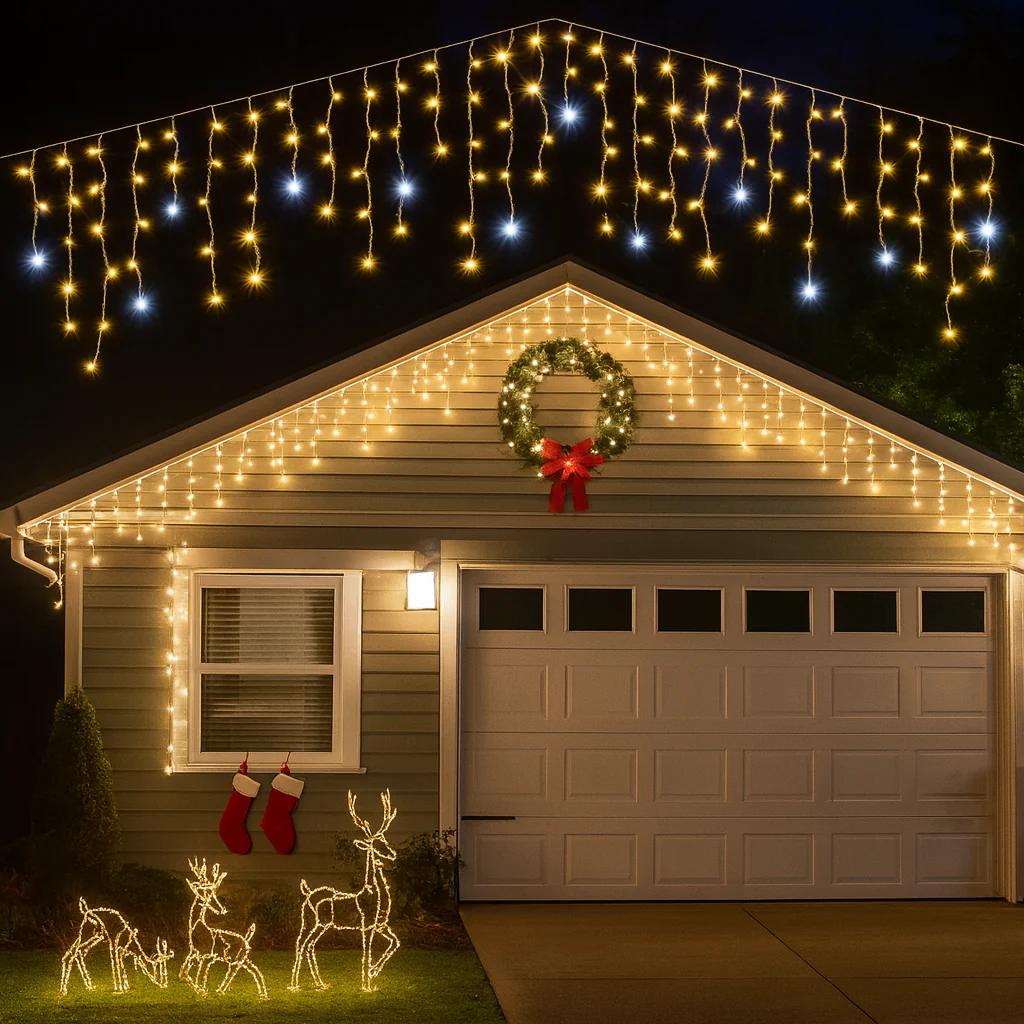LED Lichtervorhang Außenbeleuchtung Wasserdicht Weihnachtsdeko Außen - Image 4