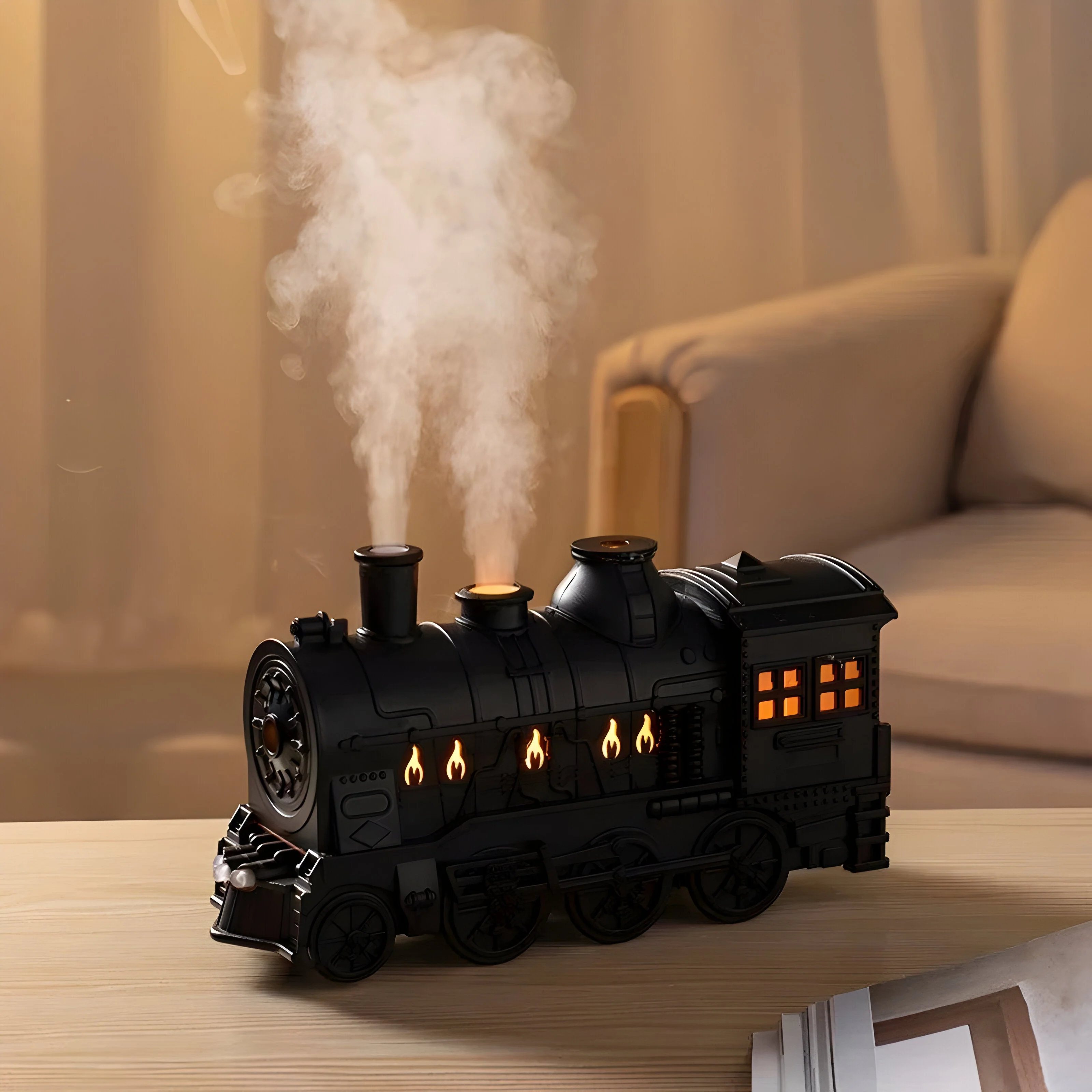 LED Luftbefeuchter Vintage Deko Dampflok