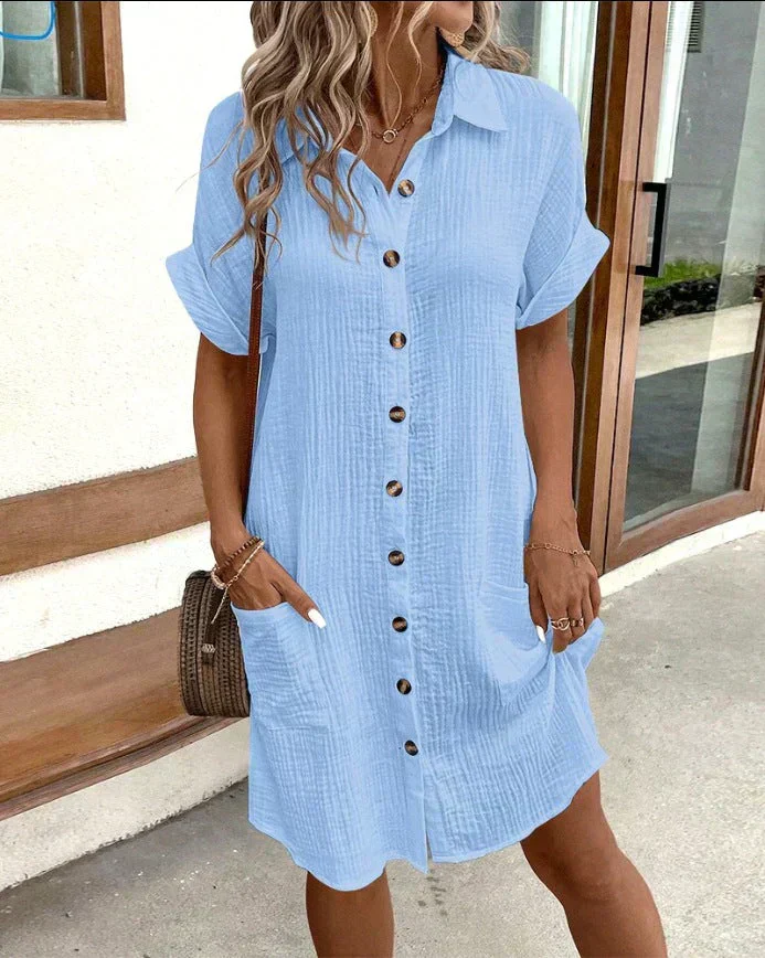 Leichtes Hemdblusenkleid aus Baumwolle mit Knopfleiste – Casual & Sommerlich - Image 5