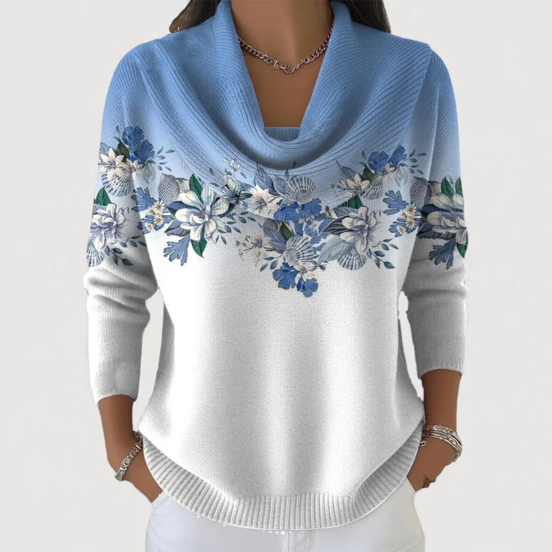 Lena | Damen Pullover mit Blumen stilvoll & zeitlos - Image 2