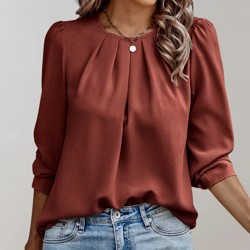 Lena | Einzigartige Bluse mit Falten und Puffärmeln - Image 4