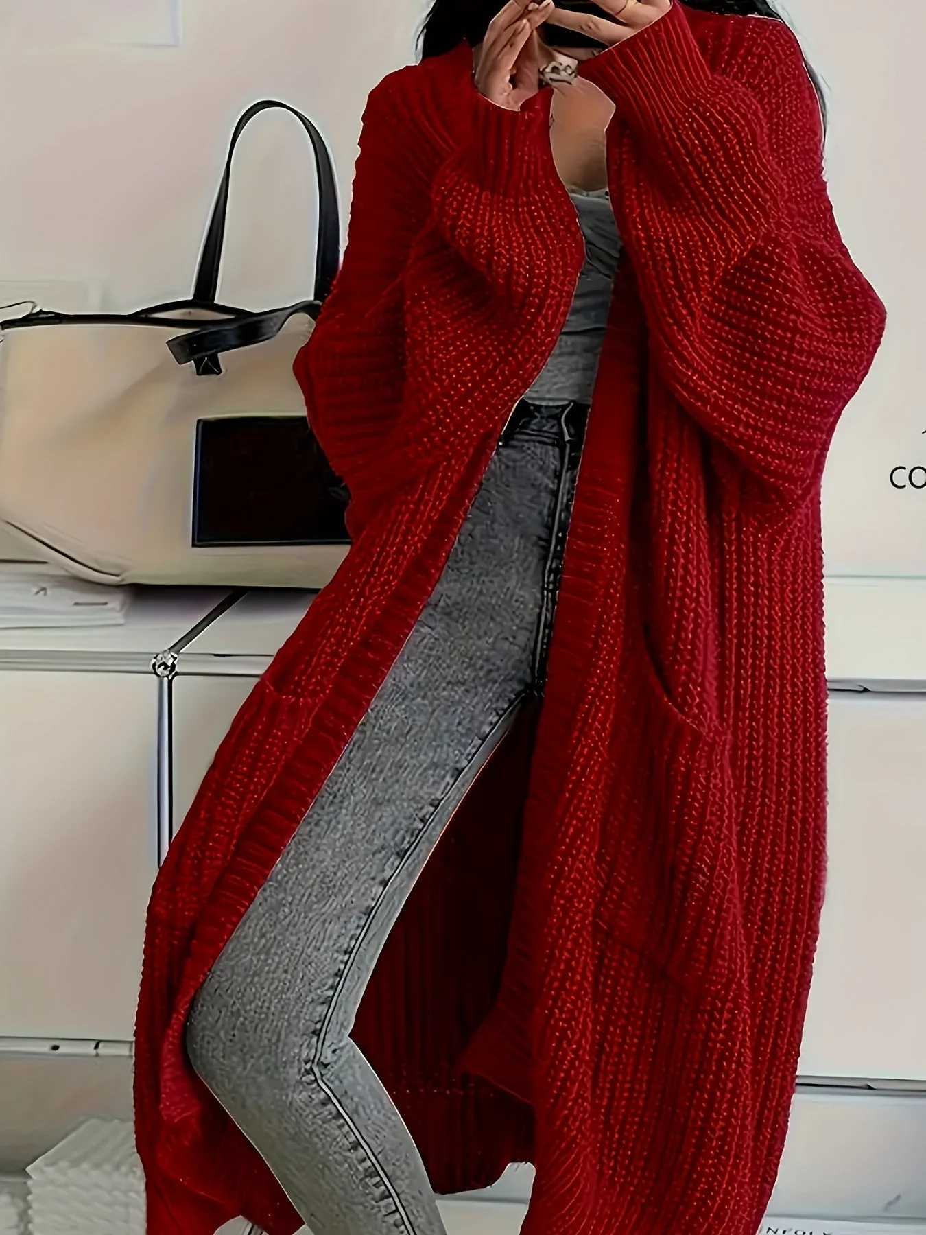 Lena | Zeitloser Longline Strickcardigan Damen - Image 5