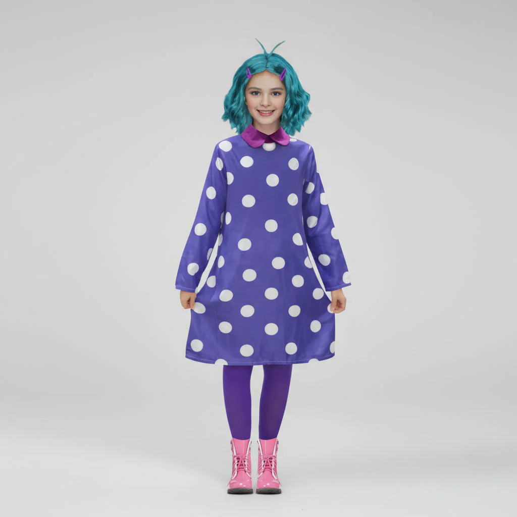 Lila gepunktetes Kleid Kinderkostüm Karneval Halloween - Image 9