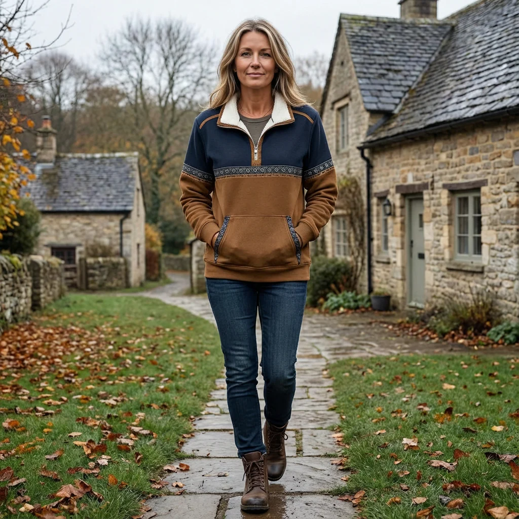 Lina | Zeitloser Half-Zip Pullover Damen - Image 2