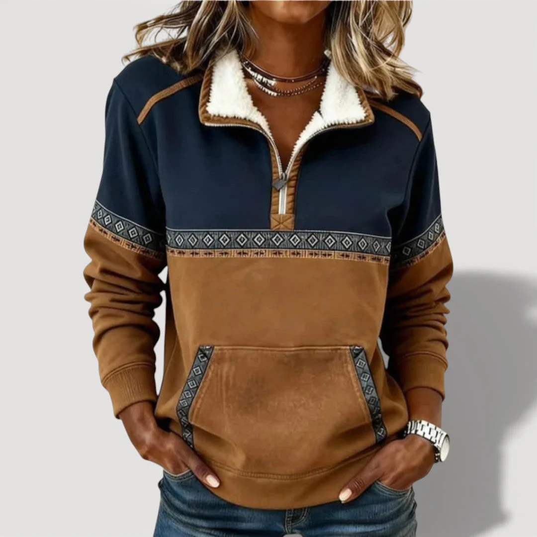 Lina | Zeitloser Half-Zip Pullover Damen - Image 4