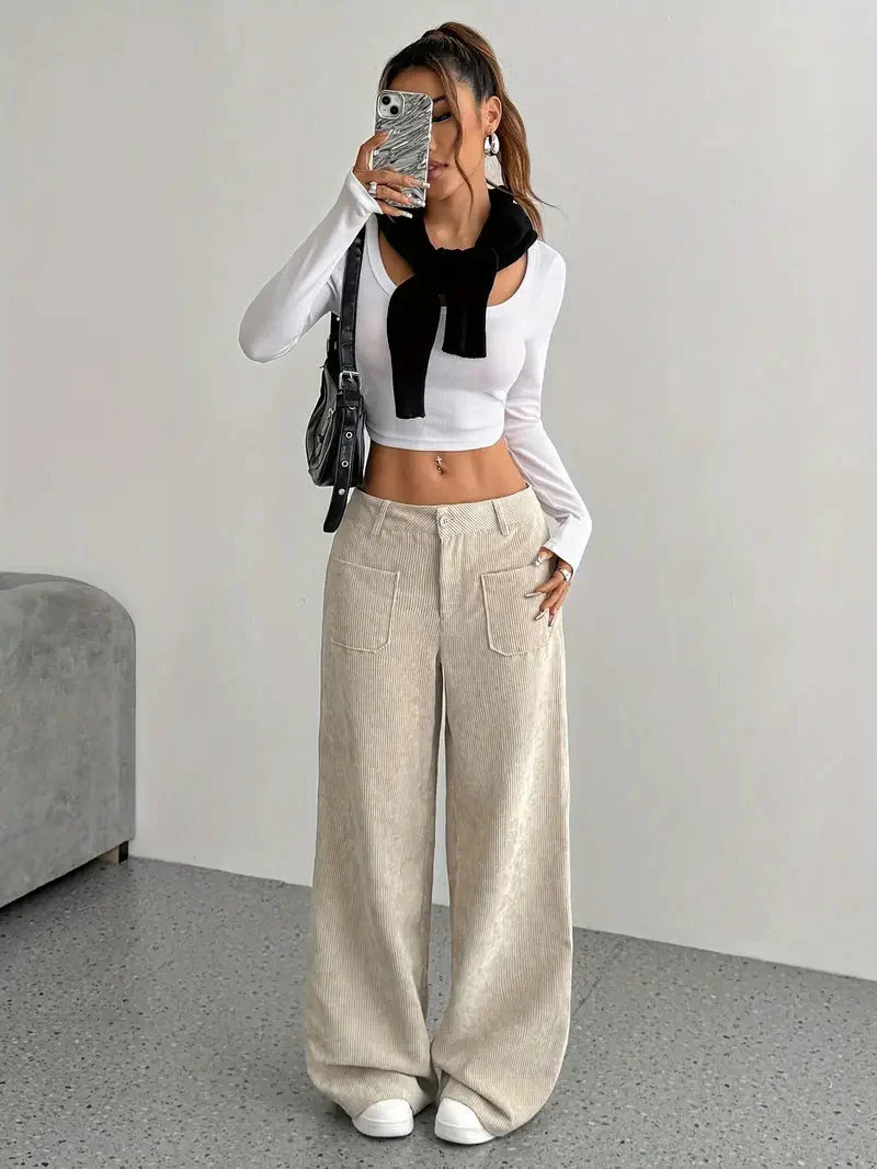 Luisa | Trendige Hoch Taillierte Cordhose - Image 5