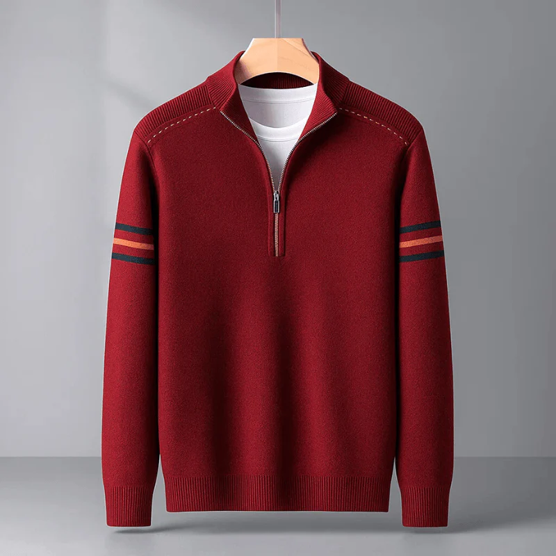 Lukas | Herren Pullover modern mit Halbreißverschluss - Image 3
