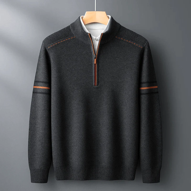 Lukas | Herren Pullover modern mit Halbreißverschluss - Image 4