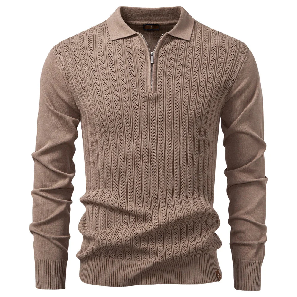 Lukas | Luxuriöses Herren-Polo mit Reißverschluss modern - Image 4