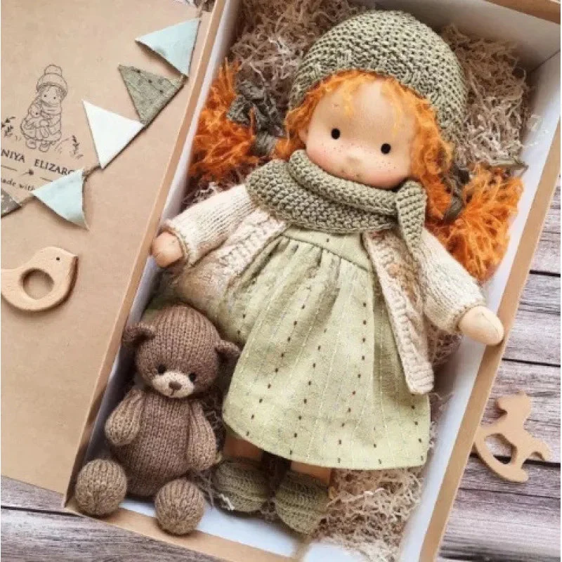 Luna | Handgefertigte Waldorf-Plüschpuppe – Weiches Baumwollspielzeug mit Stoffbox | Niedlich & Kuschelig | Für Kindergeburtstage & fantasievolles Spielen im Alltag - Image 37